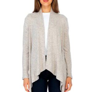 NEW! Lord & Taylor 100% Cashmere Relaxed Fit Waterfall Long Open Cardigan NWOT